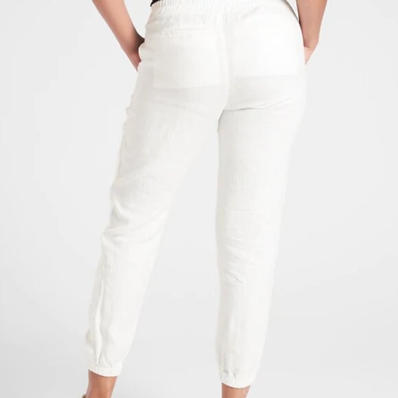 Athleta Retreat Linen High Rise Jogger - White- medium tall - Picture 2 of 9